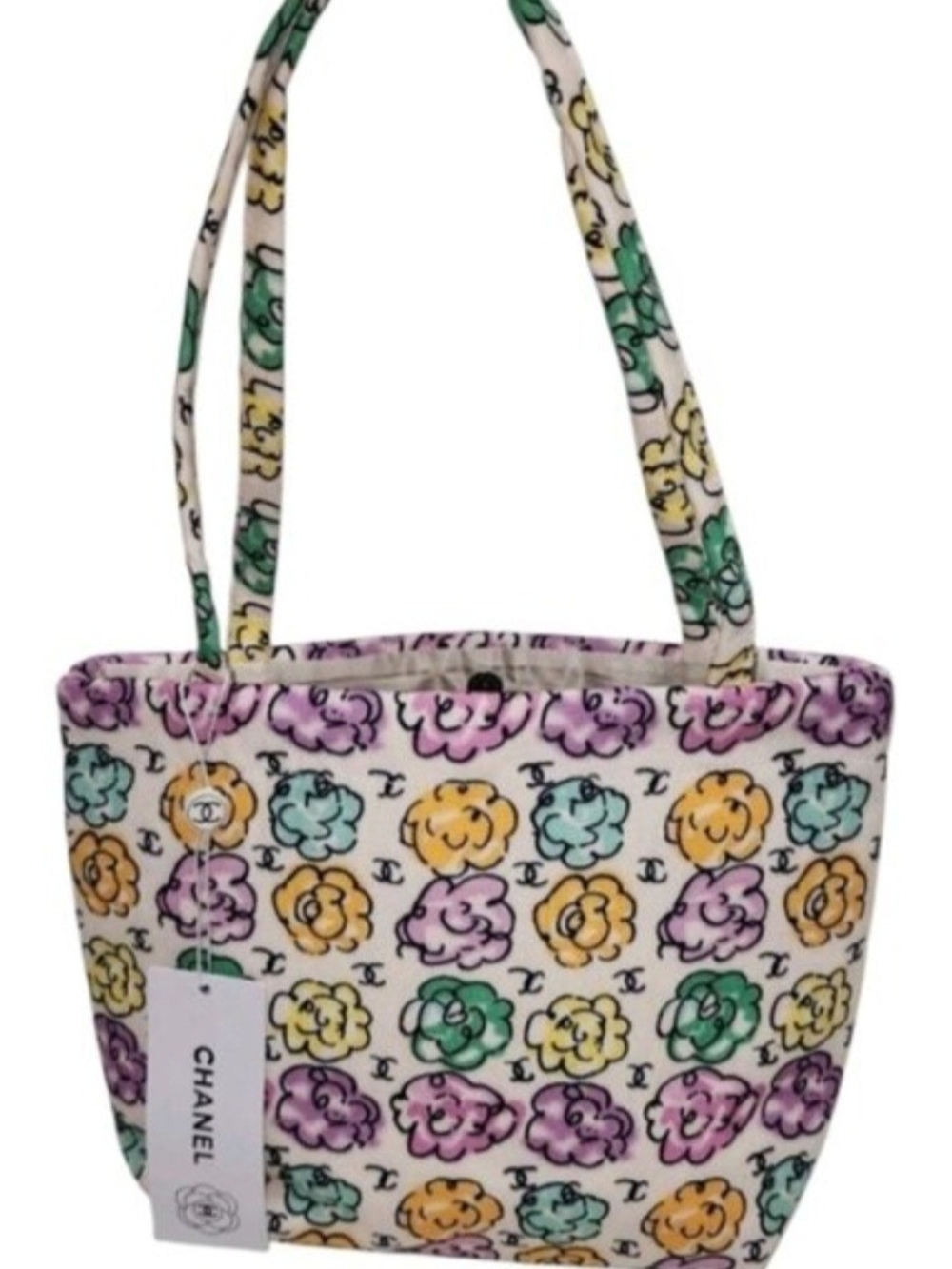 Camellia Print Mini Nylon Tote Bag